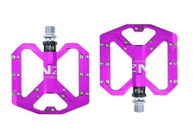 NEXT GEN ENZO flat foot mountain bike pedals in pink colour. Top view.