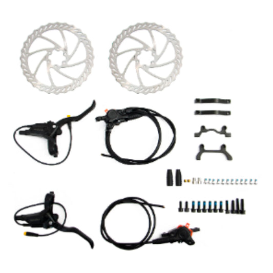 Electric Bike 2-Piston Hydraulic Disc Brake Sensor Set With 180MM Brake Rotors